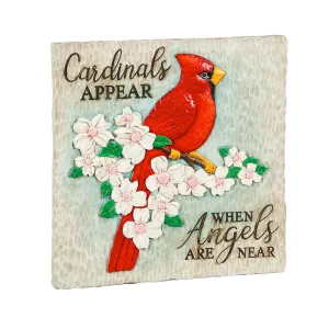 10.5" Garden Stone, Cardinals Appear when Angels are Near,84g2763