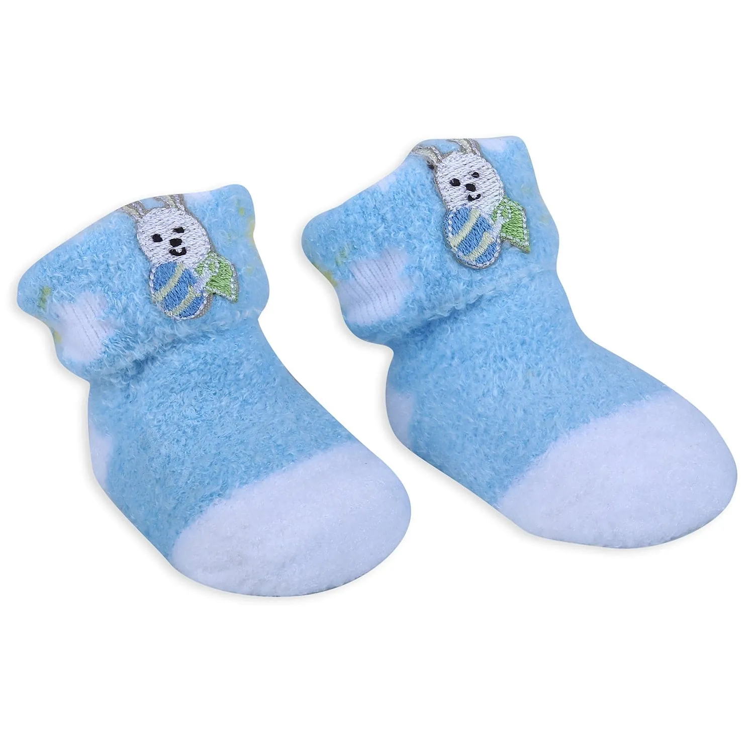 Baby Moo Bunny Stripes Newborn Breathable Infant Cotton Socks - Blue