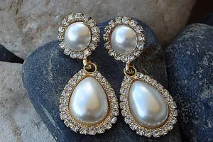 Bridal Teardrop Pearl Earrings