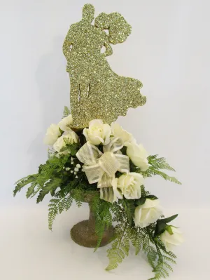 Bridal Themed Bridal Couple Centerpiece