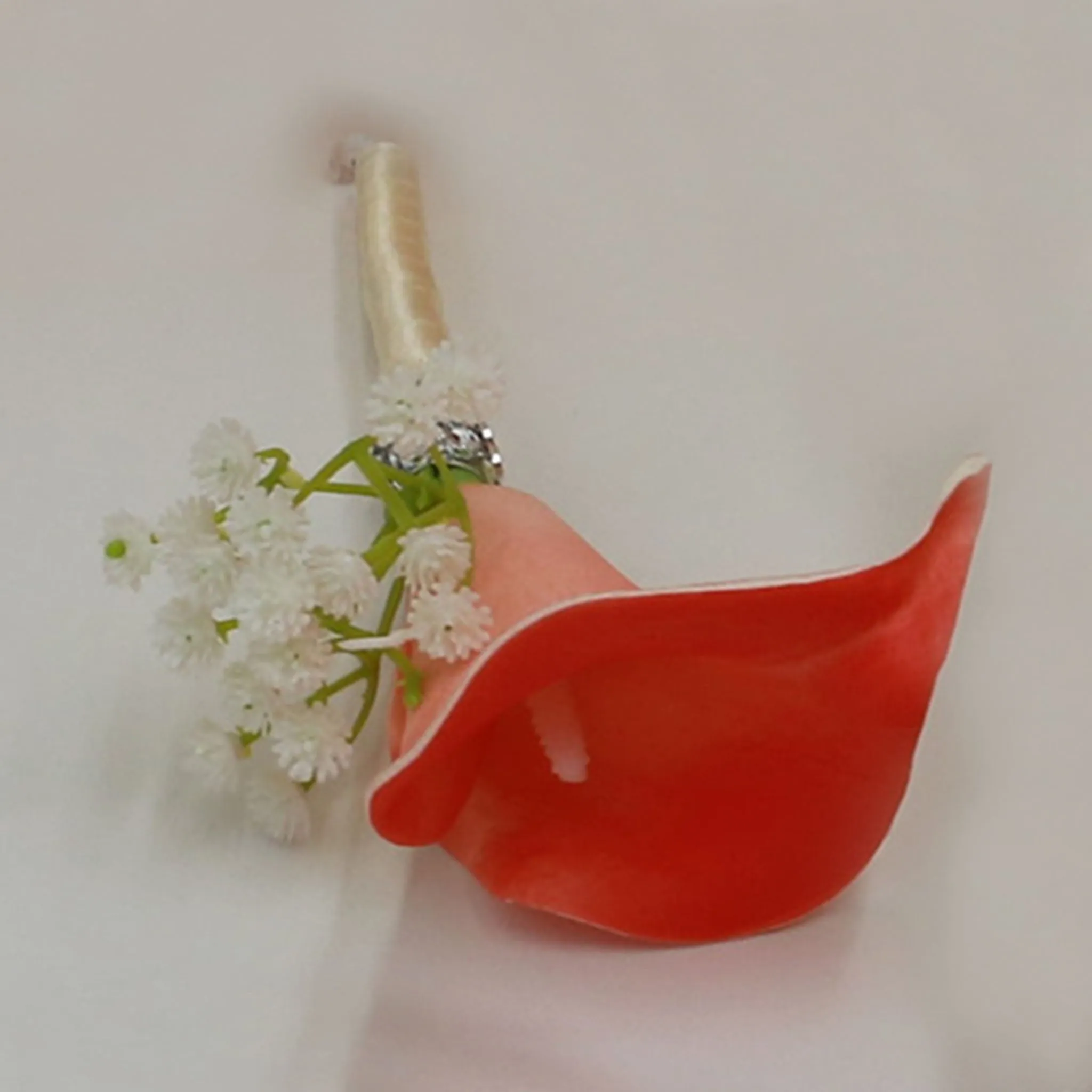 Calla Lily Bouquets Coral and White Wedding Flowers Corsages