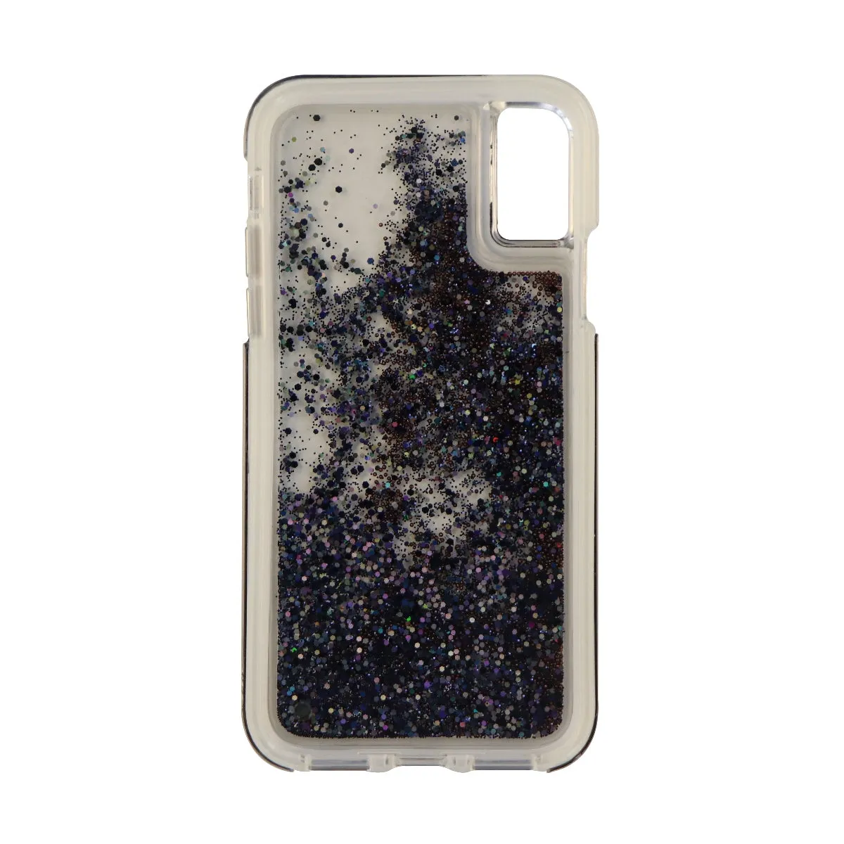 Case-Mate Waterfall Series Case for iPhone X 10 - Clear/Black Pearl Glitter