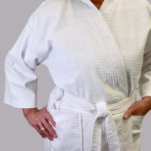 Cotton Waffle Spa Robe with Belt