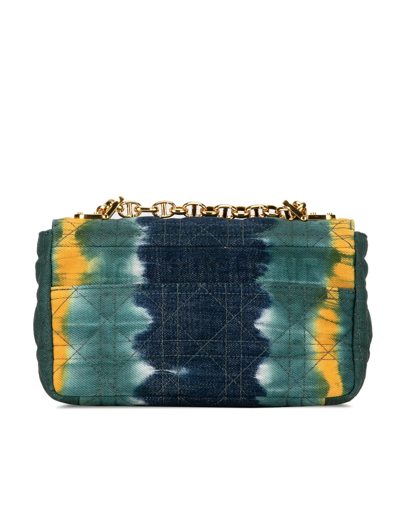 Denim Tie-Dye Quilted Shoulder Bag