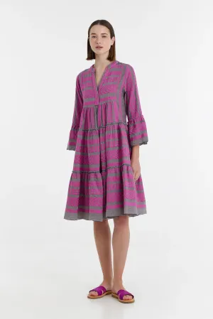 Devotion twins Ella Midi Dress in Fushia and Brown