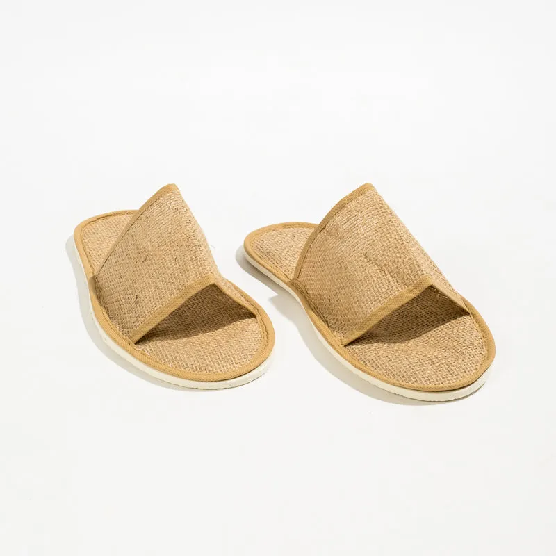 Disposable Natural Jute Slippers Open-toe