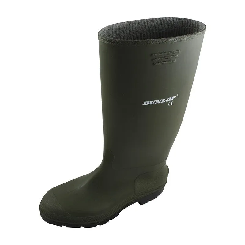 Dunlop Pricemastor Green / Black Wellington Welly Boots - Sizes 3 to 12 Available