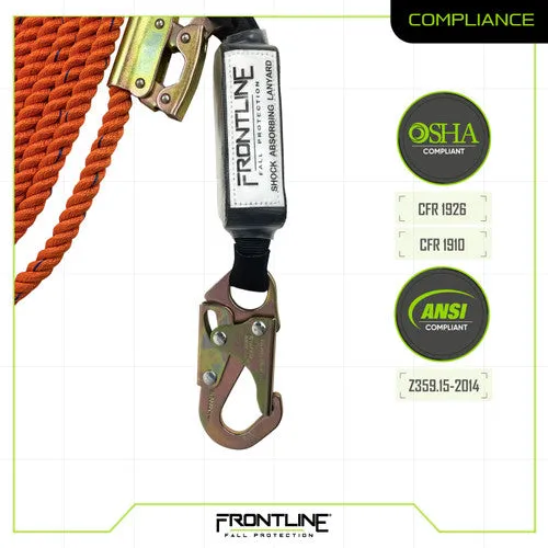 Frontline VLPR3L Premium Vertical Lifeline with Openable Rope Grab and Shock Pack 50'