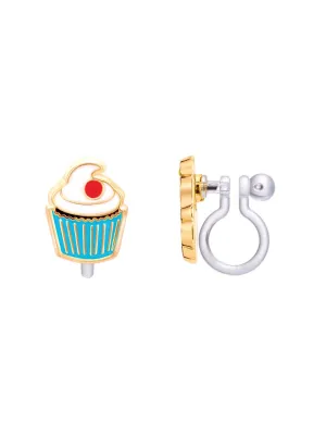 GirlNation Cutie Clip On Earrings - Classic Cupcake