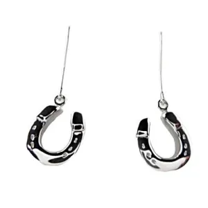 Horseshoe Dangle or Stud Earrings in Sterling Silver