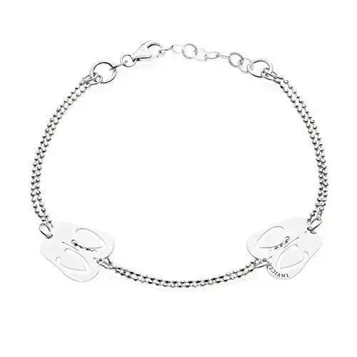 Invicta Women's Jewelry 20cm Silver 925 Rhodium Slippers Bracelet J0265