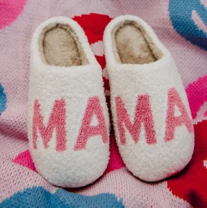 Mama Pink Plush Slippers