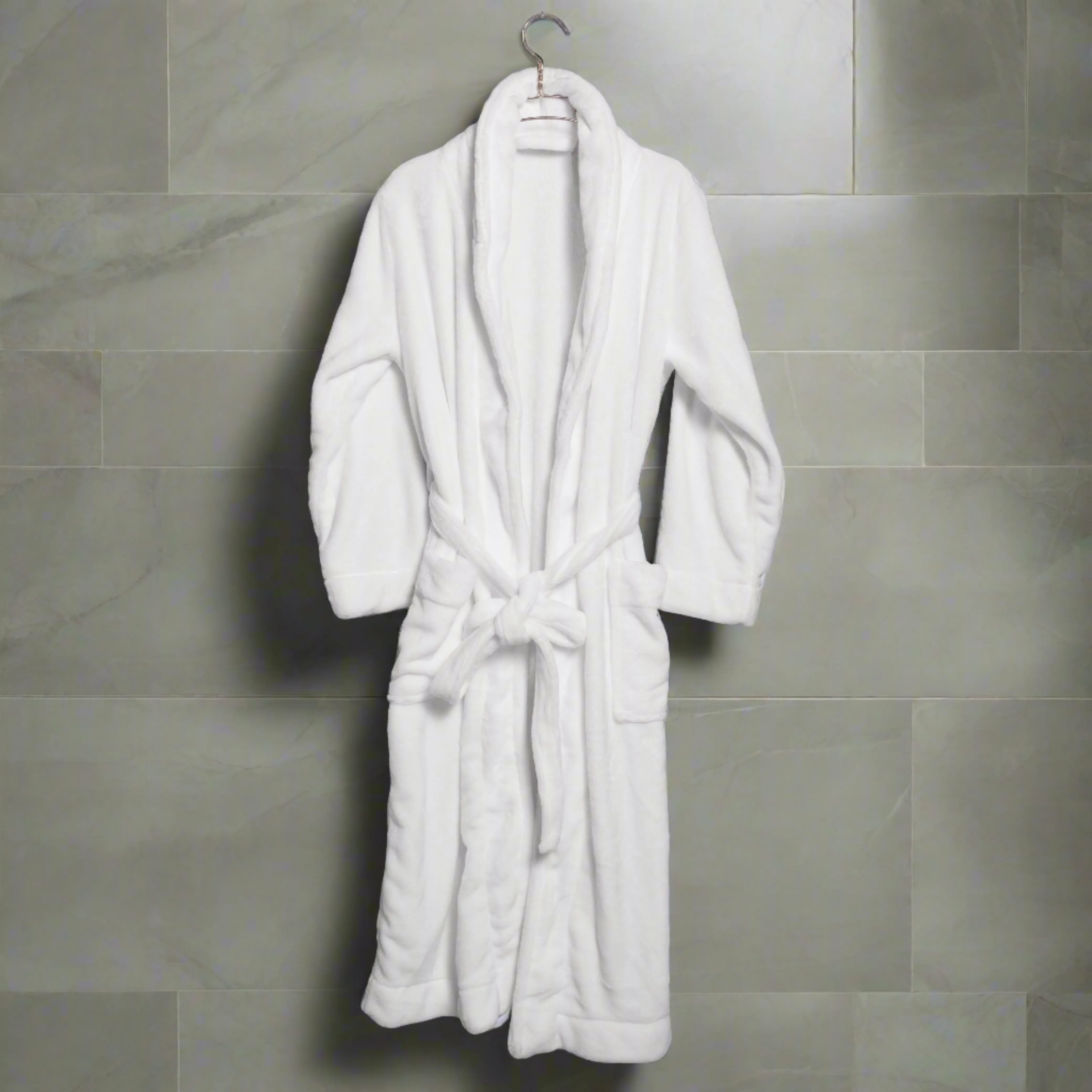 Microfleece Bathrobe - White