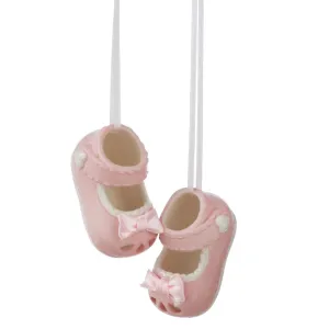 Personalizable Baby Bootie Ornament - Girl Pink