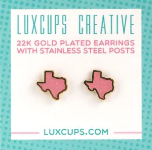 Texas Earrings - Pink Glitter