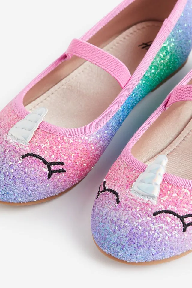 Unicorn Glitter Ballet Pump